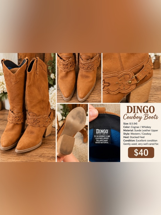 dingo Shoes - Dingo Whiskey Tan Western Booties - Women's 8.5